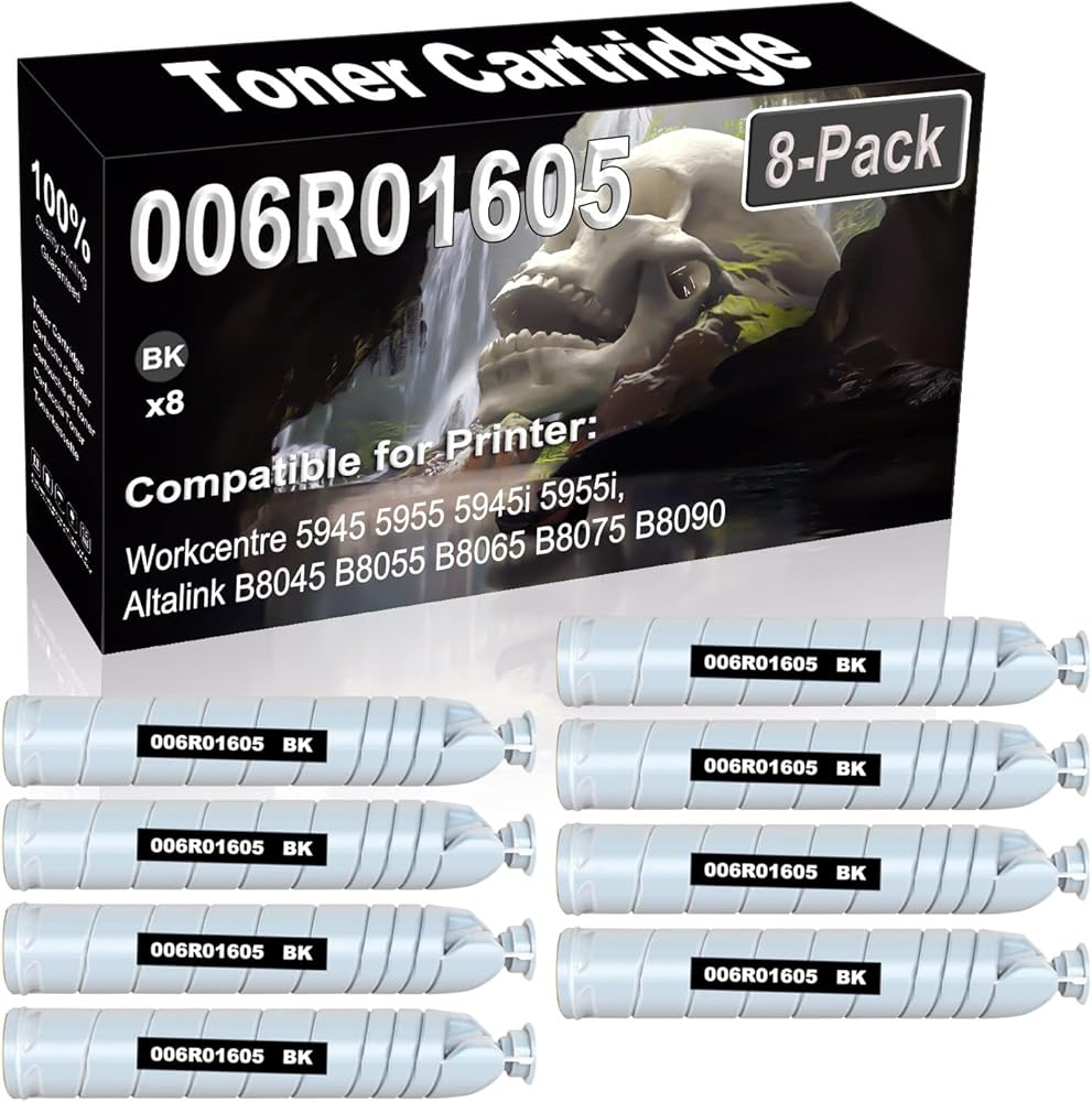 SINIYA 8-Pack (Black) Compatible Workcentre 5945 5955 5945i 5955i Altalink B8045 B8055 B8065 B8075 B8090 Laser Printer Cartridge (High Capacity) Replacement for 006R01605 Printer Cartridge