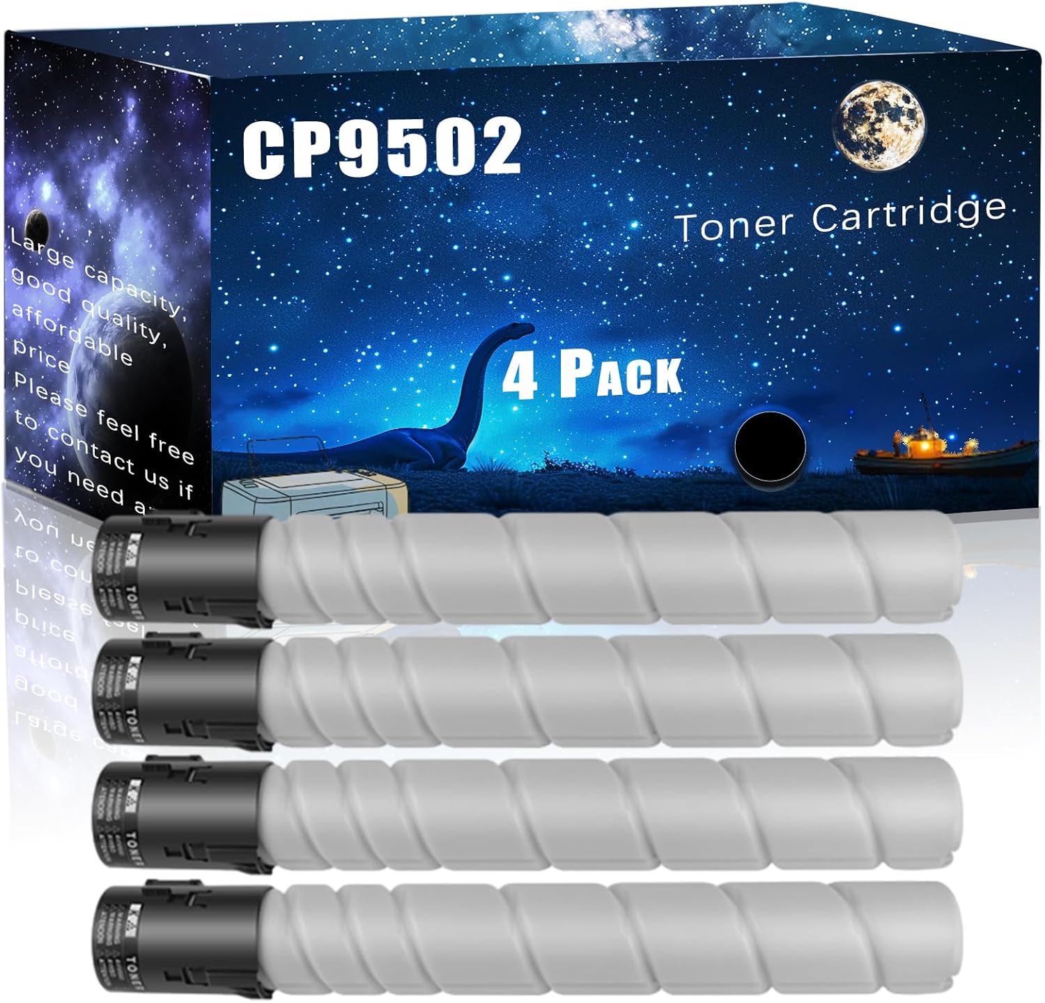 CP9502 Compatible Toner Cartridge Replacement for Pantum High Yield Compatible CP9502DN CM8505DN 8506DN CM9505DN CM9506DN Printers, Meet Printing Needs (4 Pack Black)
