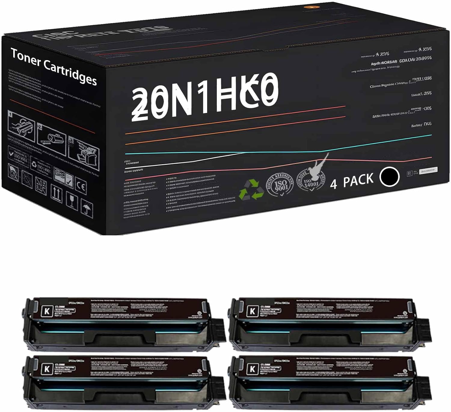 20N1HK0 20N1HC0 20N1HM0 20N1HY0 Toner Cartridges Compatible with Lexmark CS331dw CS431dw CX331adwe CX431adw Printers, High Yield 5500 Pages (4 Pack Black)