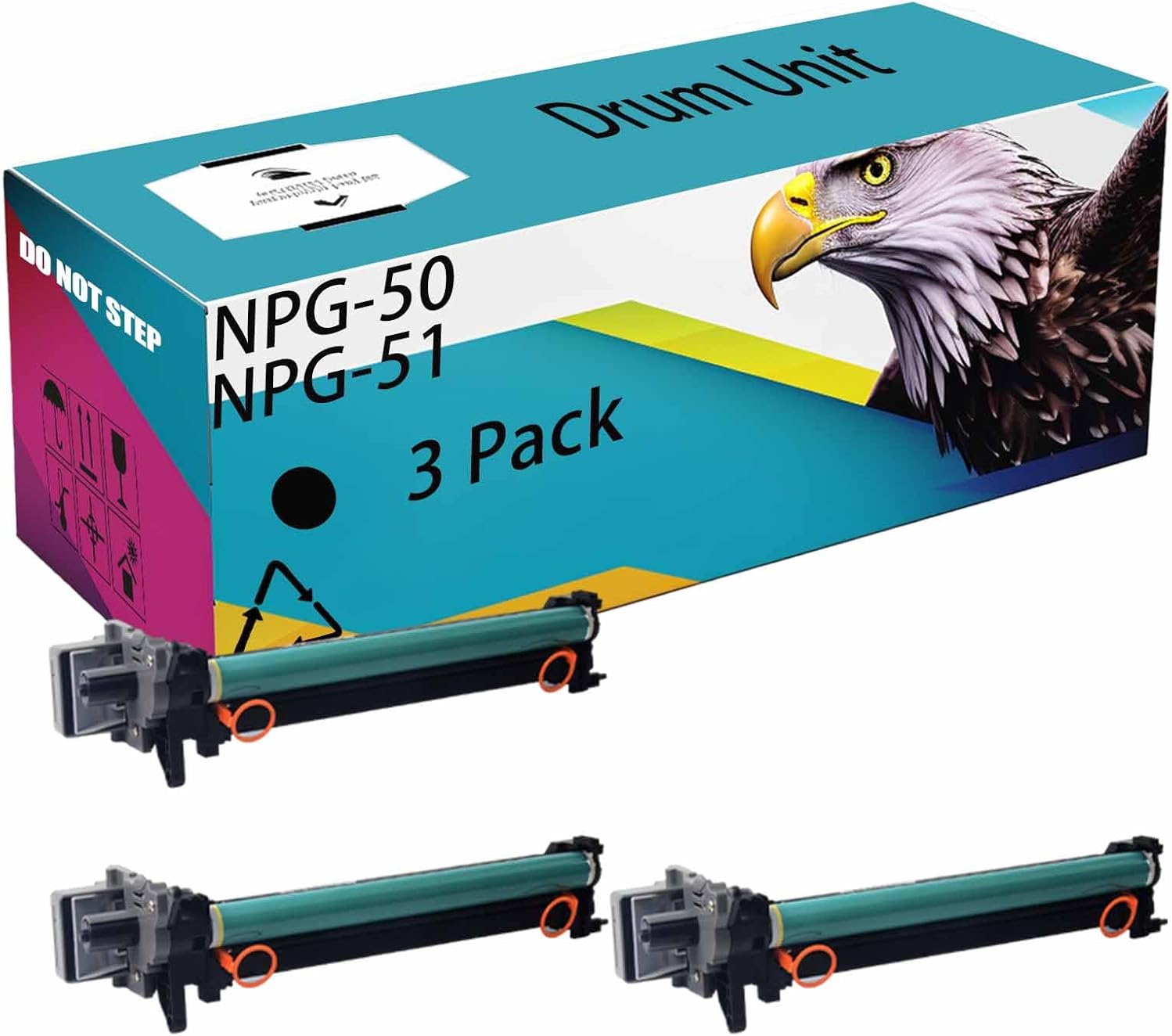 Compatible for Canon NPG-50 NPG-51 NPG50 NPG51 Drum Unit IR 2535I 2545I 2520I 2525 2525I 2530I Printer, High Yield 80000 Pages, Clear Printing (Black*3)