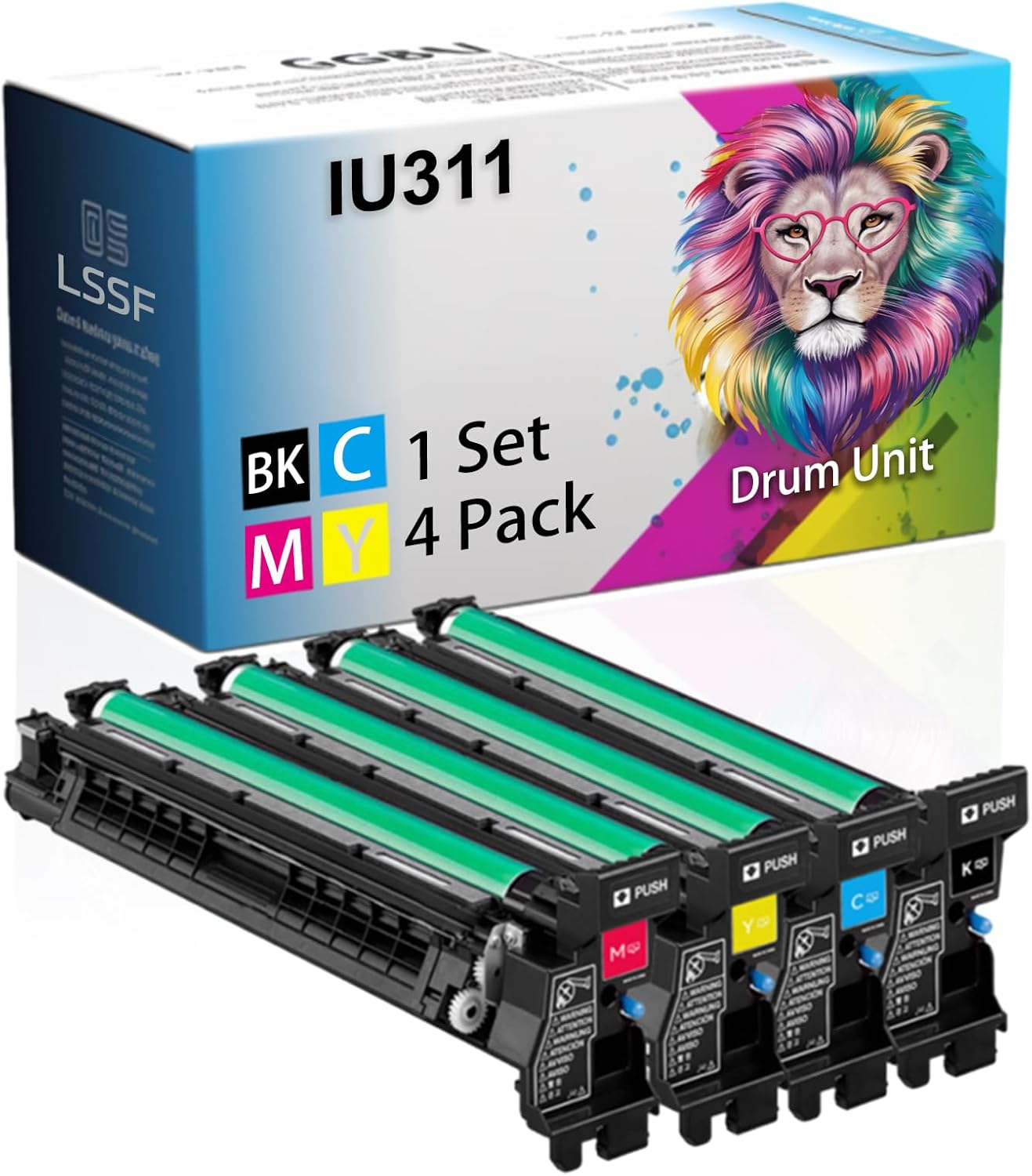 LSSF Compatible for Konica Minolta bizhub C300 C352 C352P Printers, IU311 4062221 4062321 4062421 4062521 Drum Unit, Ultra-High Print Page Count with Chip 60000 Pages (Multicolor)