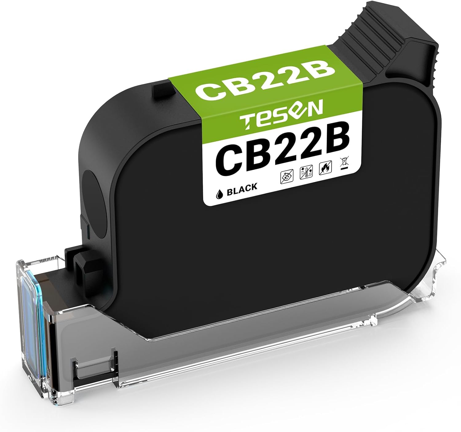TESEN Original Handheld Printer Cartridge with 42ML Capacity Solvent Based Quick Drying Ink with 0.5 in Printhead for Carton Wood Fabric Plastic Wood Metal Printing (Black-Quick Drying)