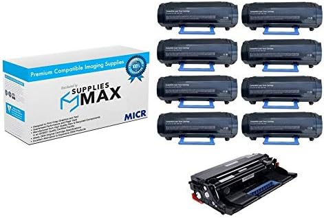 SuppliesMAX Compatible MICR Replacement for Dell B3460DN Drum/High Yield Toner Value Combo Pack (1-Drum Unit/8-Toners) (9G0PM_8PKVB)