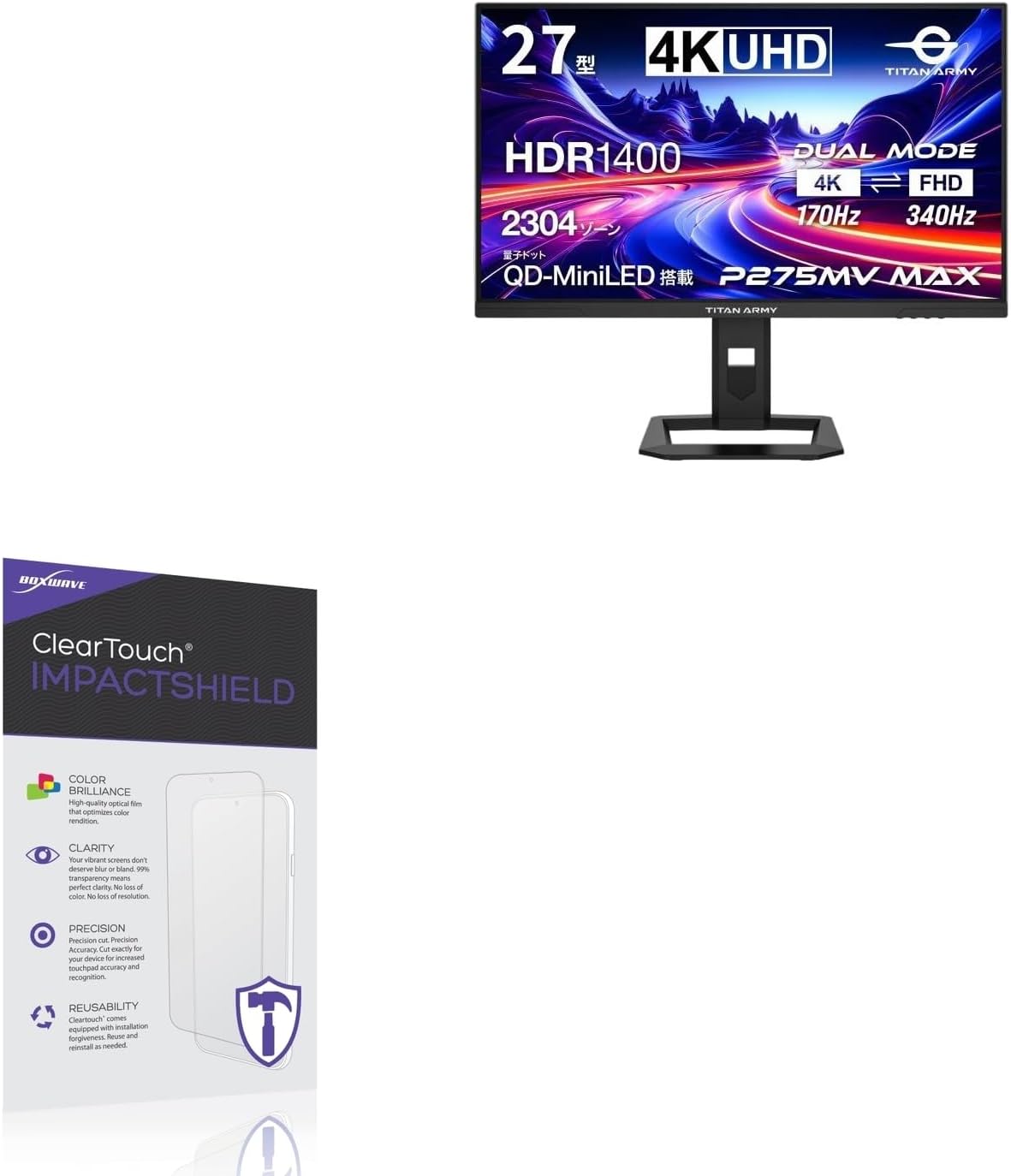 BoxWave Screen Protector Compatible With Titan Army P275MV MAX - ClearTouch ImpactShield (2-Pack), Impenetrable Screen Protector Flexible Film