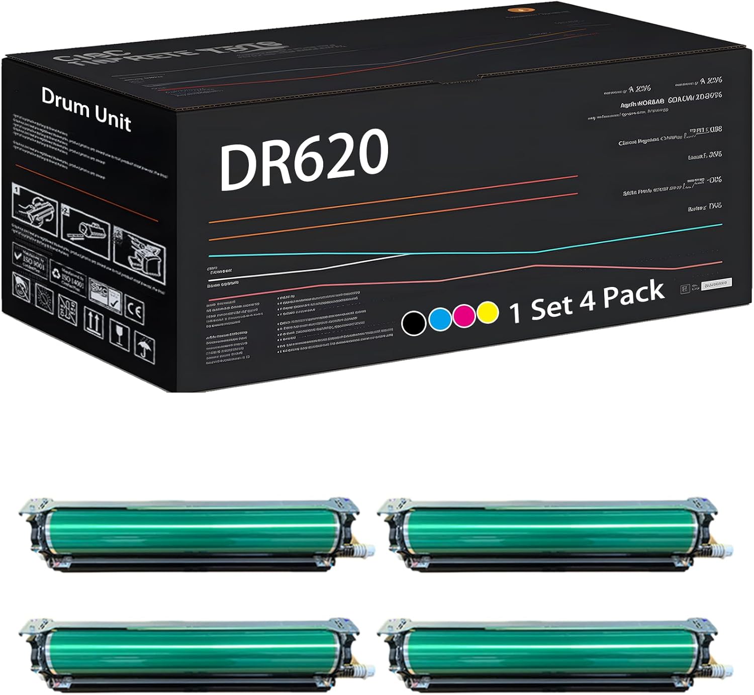 UVUMB Compatible with Konica Minolta DR620 Drum Unit Work for Konica Minolta AccurioPress C4070 C4080 AccurioPrint C4065 Printers (4-Pack BK/C/M/Y)