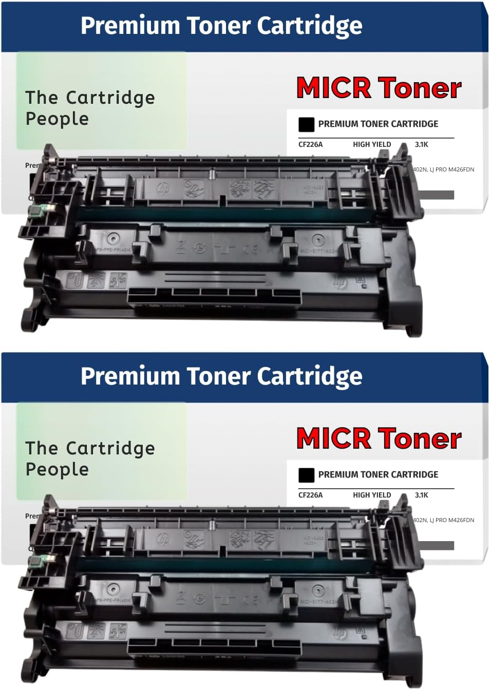 The Carttidge People 2pk New Compatible 26A,CF226A MICR Toner, 3,100 Pages (Check Printing 100%-G) LJ PRO M402DN, LJ PRO M402DW, LJ PRO M402N, LJ PRO M426FDN, LJ PRO M426FDW