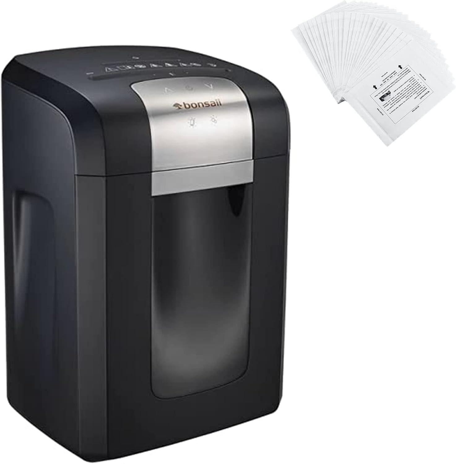 Bonsaii 14 Sheet Cross Cut 3S23 Paper Shredder for Office & 24Pack Lubricant Sheets