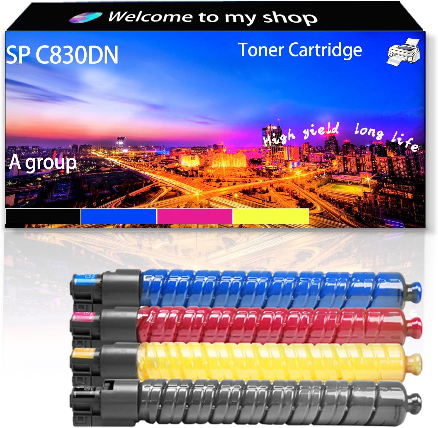 SP C830DN 821181 821182 821183 821184 Compatible for Ricoh Toner Cartridge Lanier Savin SP C830 C830dn C831 C831dn Printer,Beautifully Packaged and Will Not Break (Multicolor)