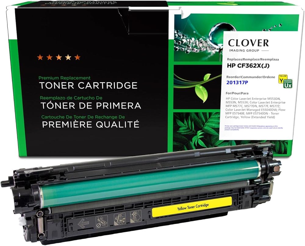 Clover Remanufactured Extended Yield Toner Cartridge Replacement for HP CF362X | Yellow