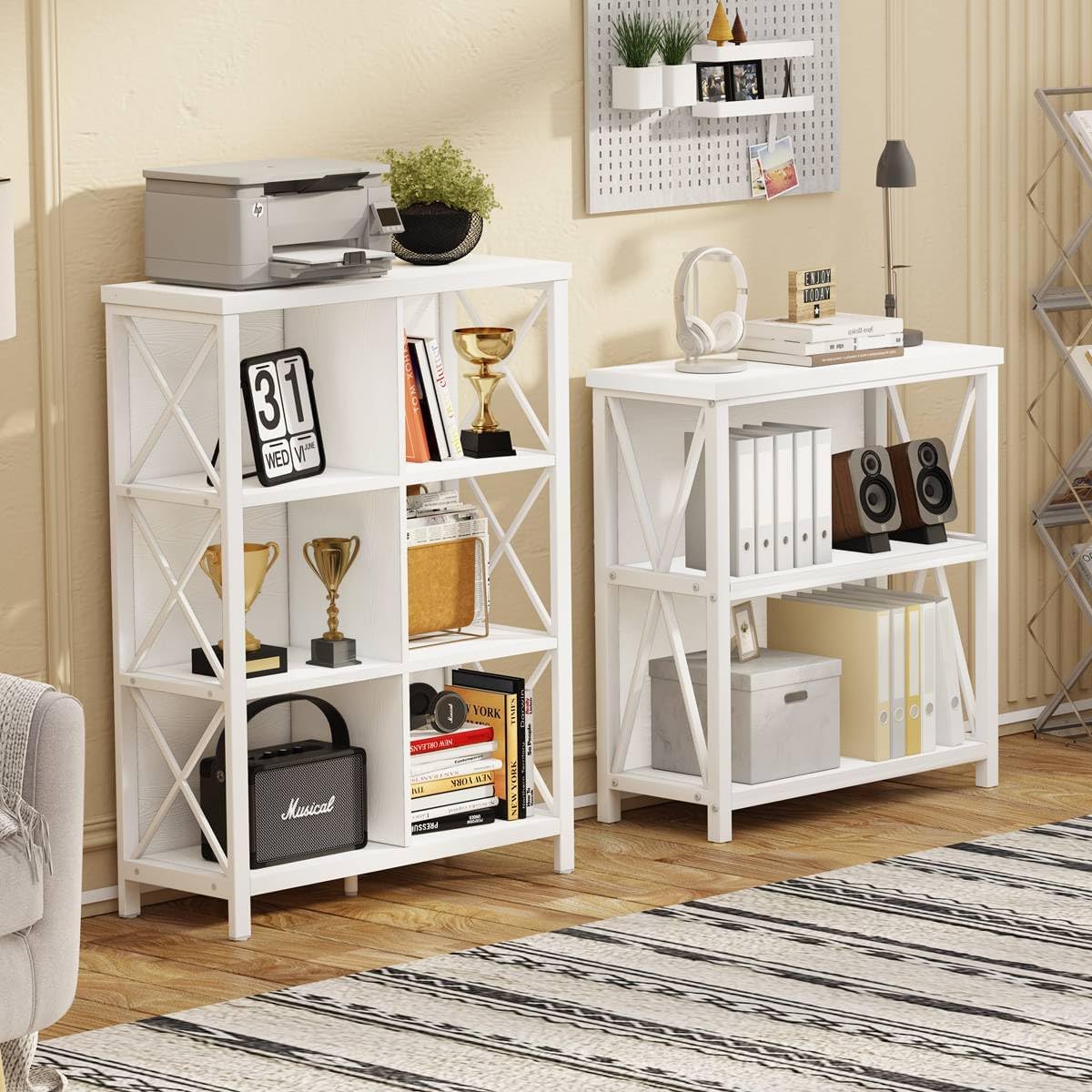 FATORRI 6 Cube Storage Organizer Bookshelf and Small Bookcase for Home Office (White Oak)