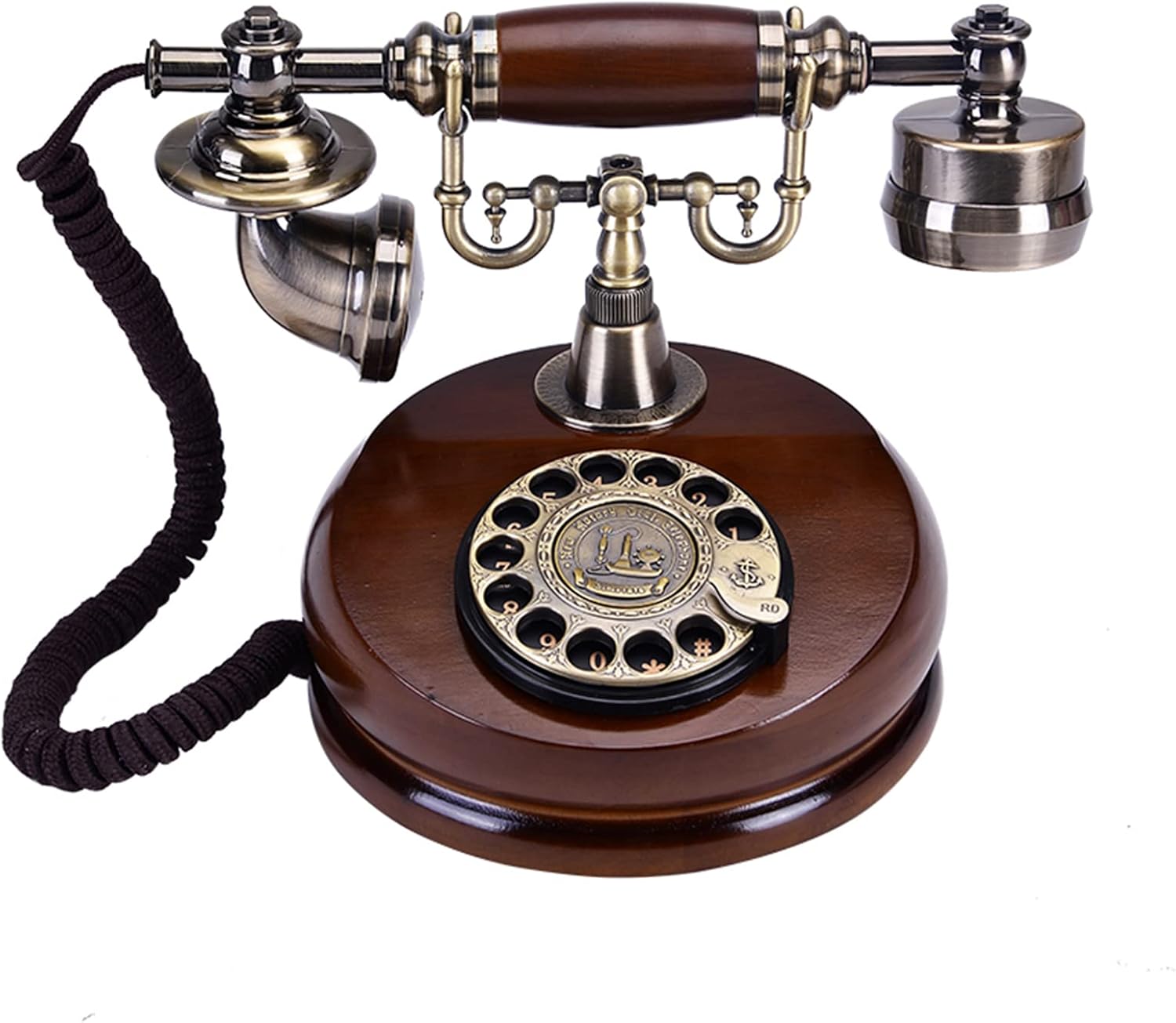 DAEOIBHJR Retro Rotary Phone, Vintage Landline Telephone, Old Fashion Decor Phones, Antique Corded Desk Phone for Home Or Office Use