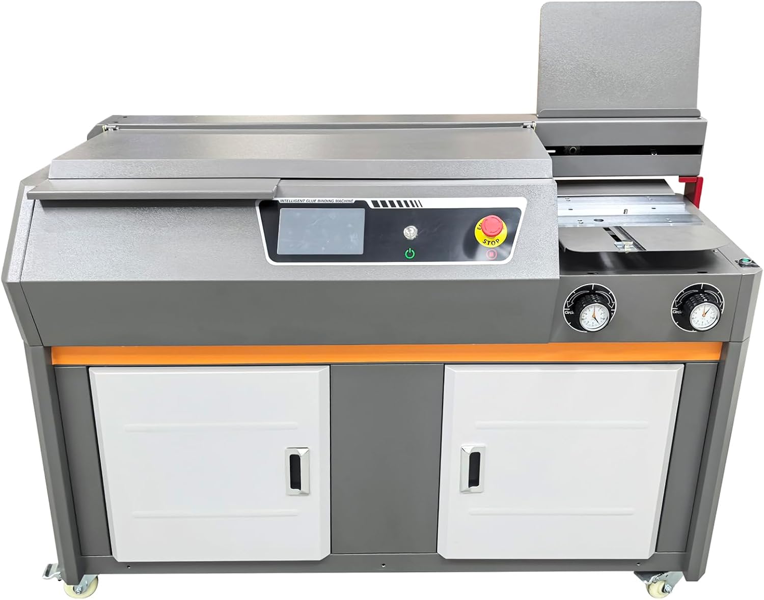 INTSUPERMAI 220V A4 Automatic Glue Book Binding Machine, Hot Melt Glue Book Binder, 7'' Touch Screen, Max 13.39'' Length, Max 2.36'' Thickness, 200-300 Books/H for Office, Print Shop, Bookbinder