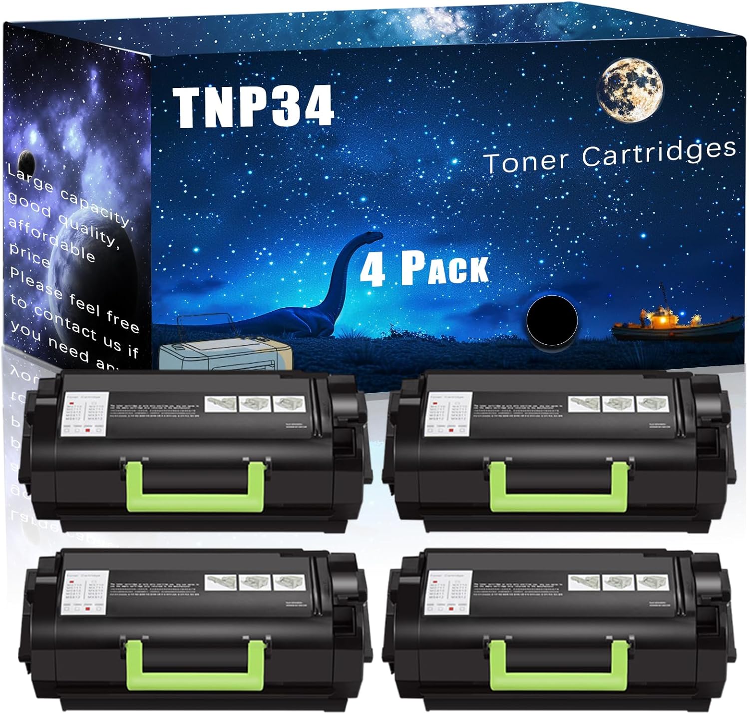 MUCQL TNP34 Compatible Toner Cartridges Replacement for Konica Minolta High Yield Compatible Bizhub 4700P Printers, Meet Printing Needs (4 Pack Black)