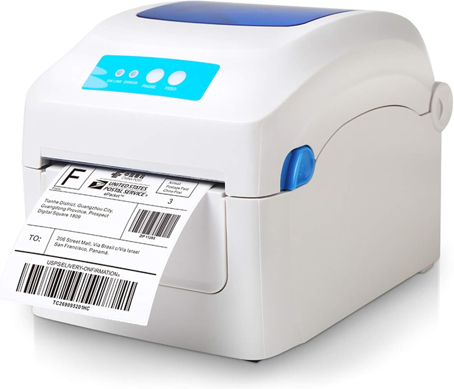 IIPOSAQQ Commercial Shipping Label Printer Direct Thermal Printer High Speed Barcode Label Maker Machine 4X6 Inch Only