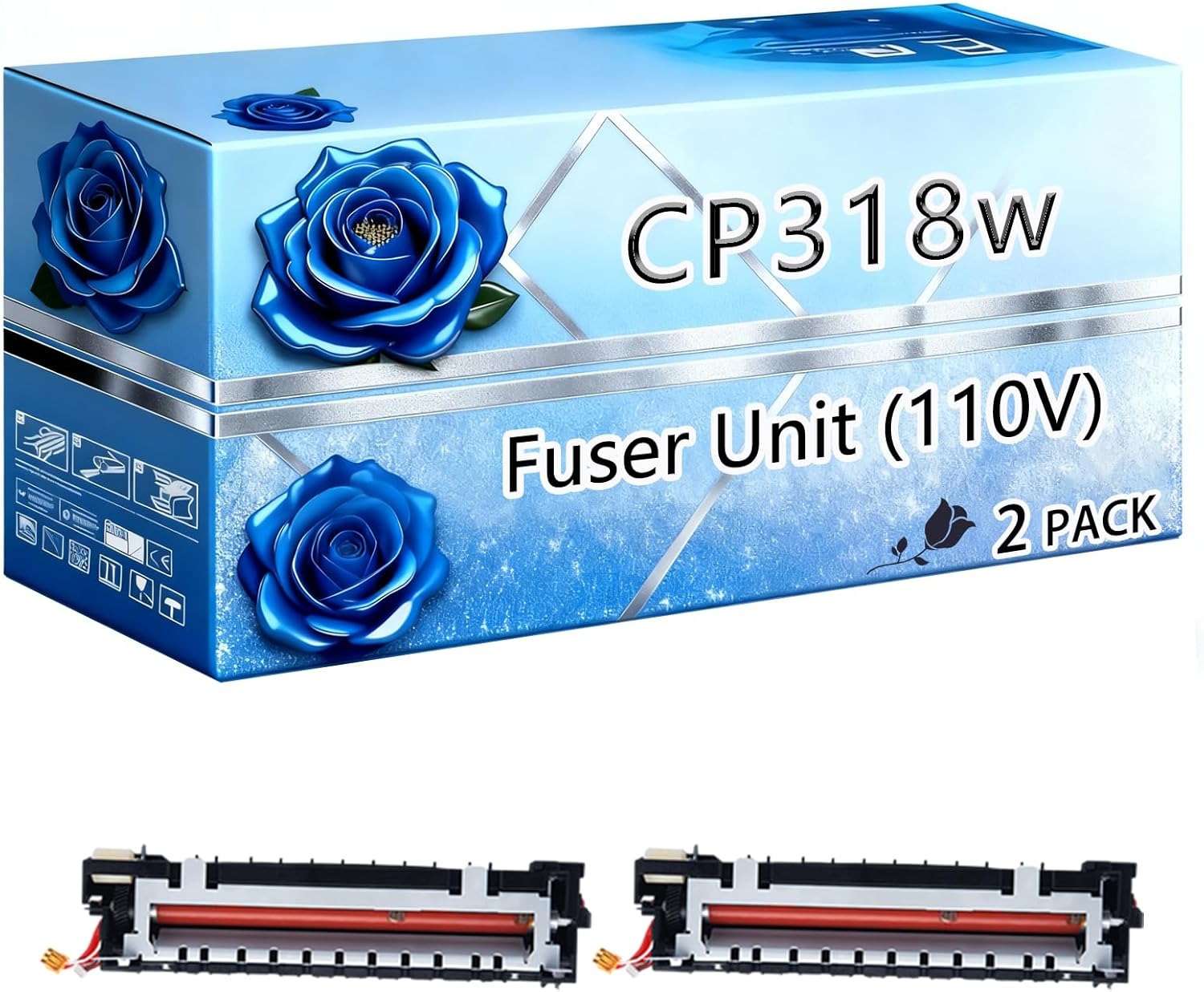 BIVOL Compatible Fuser Unit (110V) Replacement for Xerox CP318w High Yield 100000 Pages DocuPrint CM315z CP315dw CP318w CM318Z CP318DW Printers (2-Pack Black)