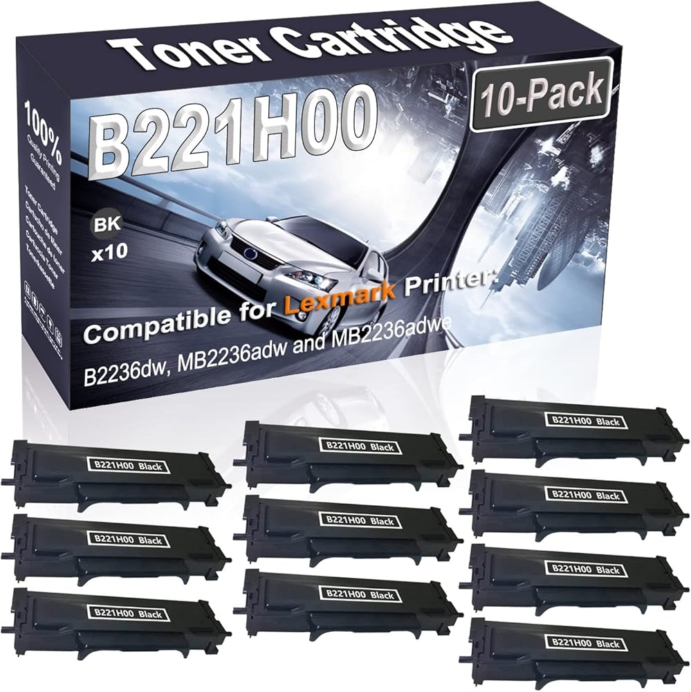 Kolasels 10-Pack (Black) Compatible B221H00 Printer Toner Cartridge (High Capacity) fit for B2236dw MB2236adw MB2236adwe Printer