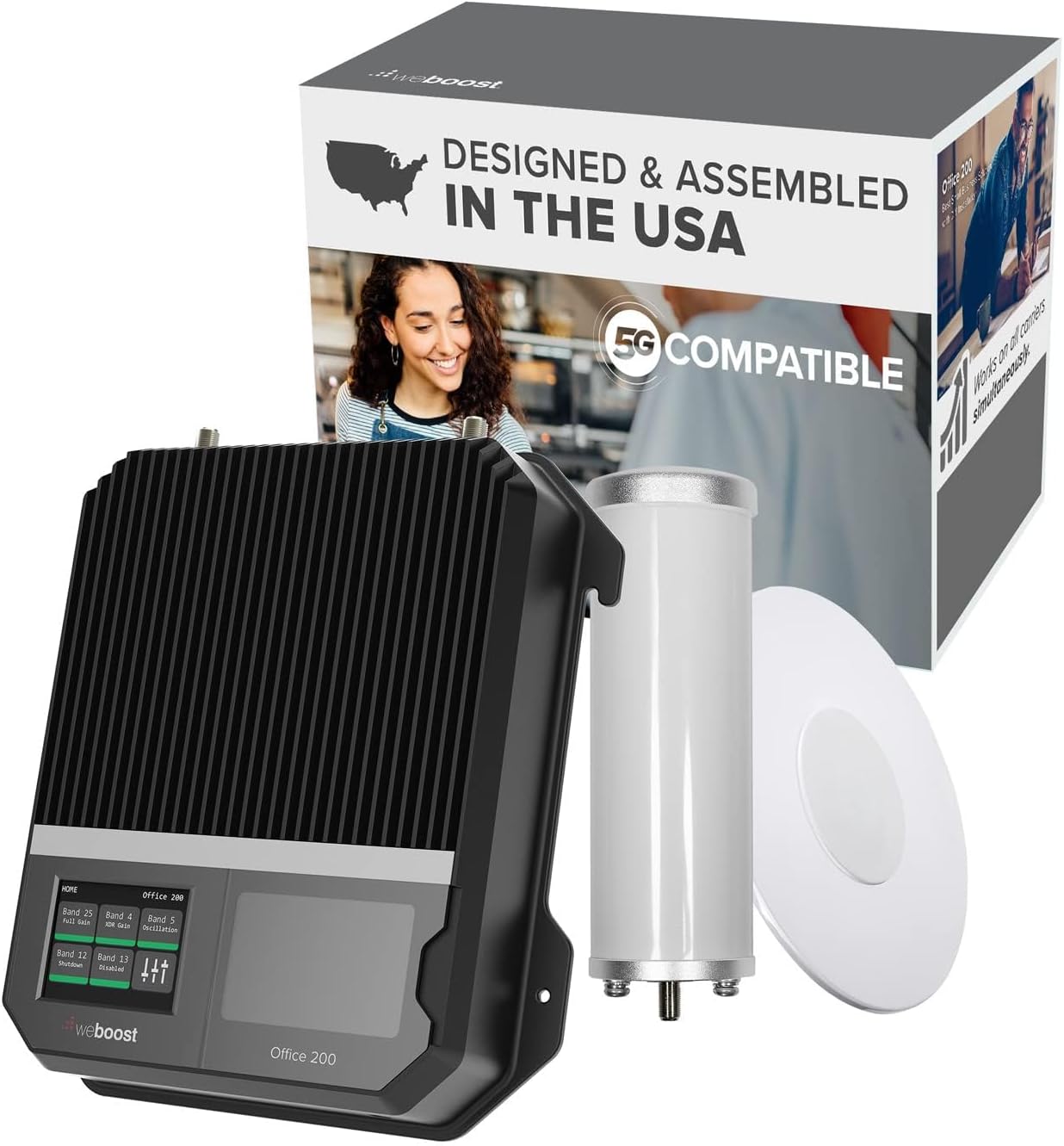 weBoost for Business Office 200 (75 Ohm) Cell Phone Signal Booster | 5G/4G LTE | 72 dB | DIY | All U.S Carriers - Verizon, AT&T, T-Mobile & More | Up to 10,000 sq ft | FCC Approved