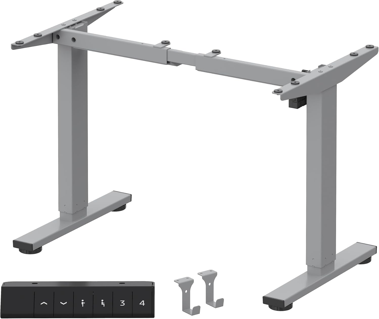 FLEXISPOT EN1 Height Adjustable Standing Desk Frame, Electric Sit Stand Desk Base for Home and Office (Gray Frame Only)