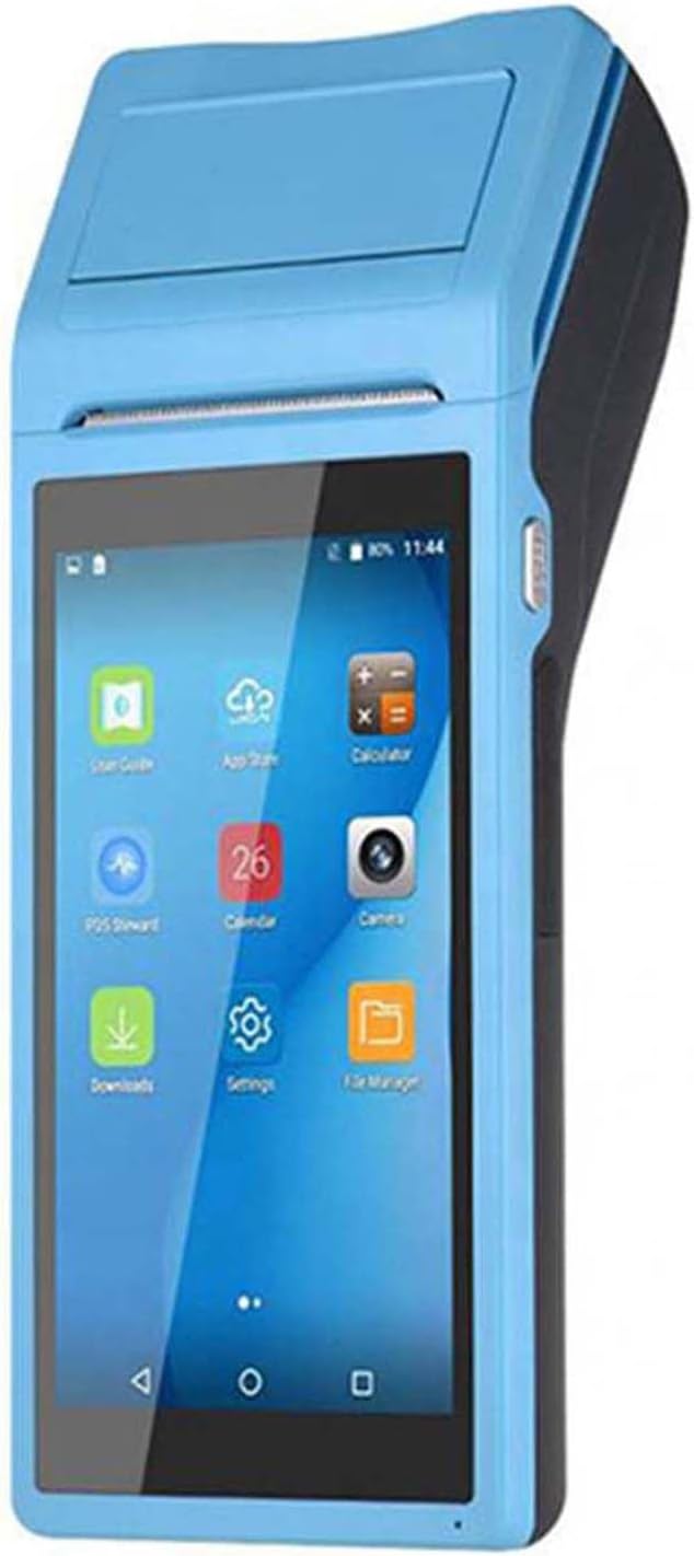 SXXZYAZJ Handheld PDA Bluetooth Thermal Printer Portable POS Machine Small Ticket Cash Register WiFi All-in-One Machine,Blue