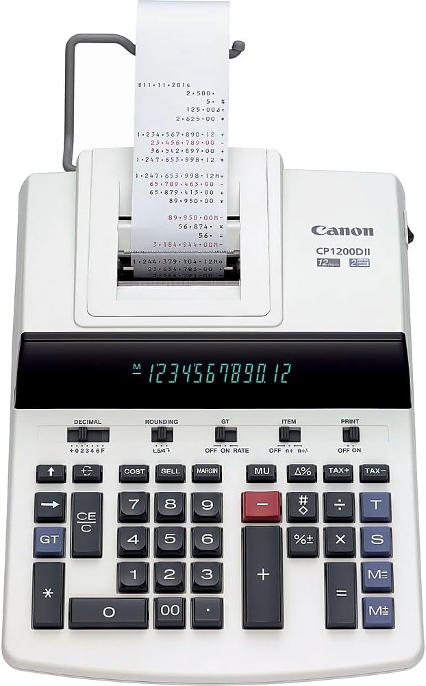 Canon CP1200DII 12-Digit Desktop Printing Calculator