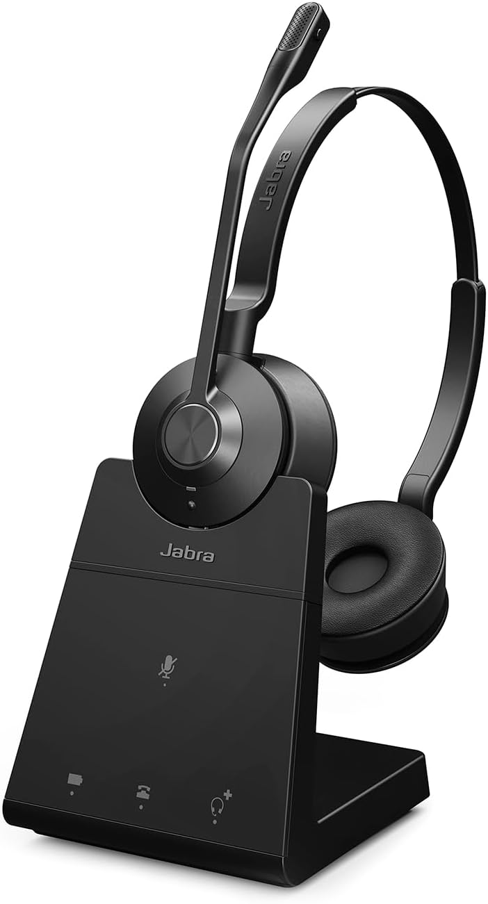 Jabra Engage 45 SE (Second Edition) Wireless Dual-Ear Headphones - Bluetooth, Noise-Canceling Microphone, 13 Hour Battery Life, Dual Connectivity, MS Teams Certified, Supports Other Platforms, Black