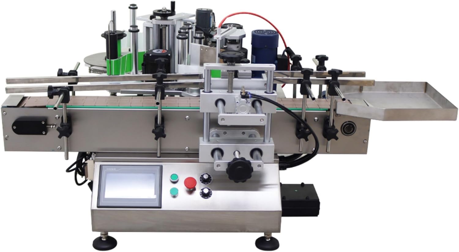 WYDDDARY Automatic Desktop Round Bottle Labeling Machine 20-30PCS/min Conveyor Labeler Applicator Round Bottle/Can/Wine Coding and Labeling Maker for Cosmetics, Beverages, Food 110V (LT-150)