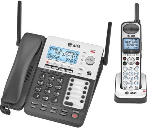 SynJ? SB67138 4-Line DECT 6.0 Corded/Cordless Small Business System
