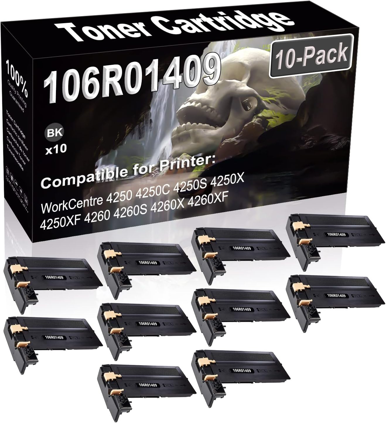 SINIYA 10-Pack Compatible High Capacity 106R01409 Imaging Toner Cartridge use for WorkCentre 4250 4250C 4250S 4250X 4250XF 4260 4260S 4260X 4260XF Printer (Black)