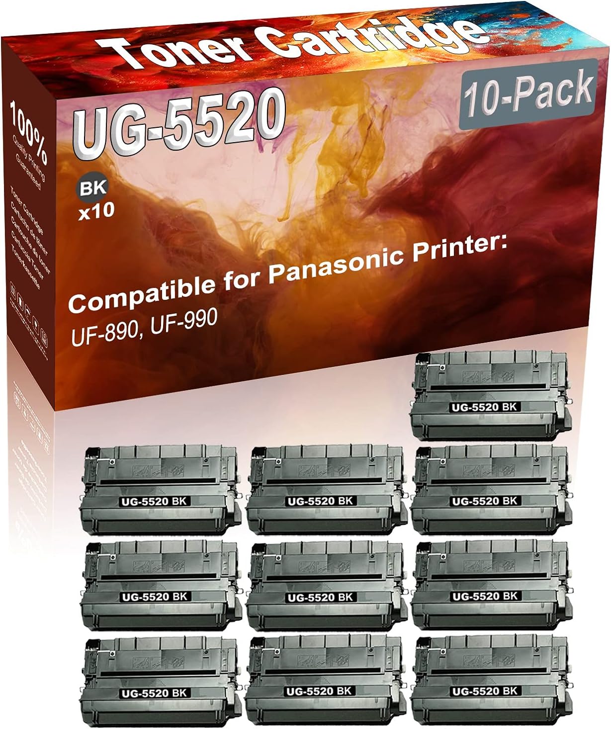 Credibility Store 10-Pack (Black) Compatible High Yield UG-5520 Printer Cartridge use for Panasonic UF-890 UF-990 Printer