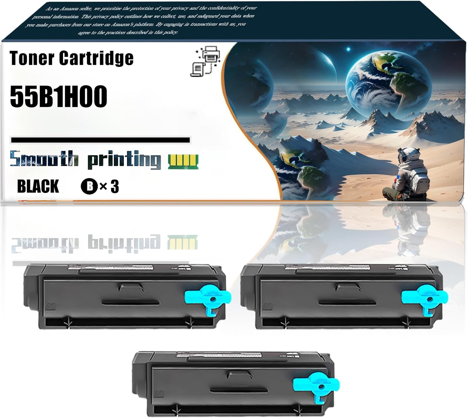 Replacement Parts Toner Cartridge 55B1H00 Compatible with Lexmark MS431dn MS331dn MX331adn MX431adn Printers, Contains Chip and Clear Printing (3 Pack Black)