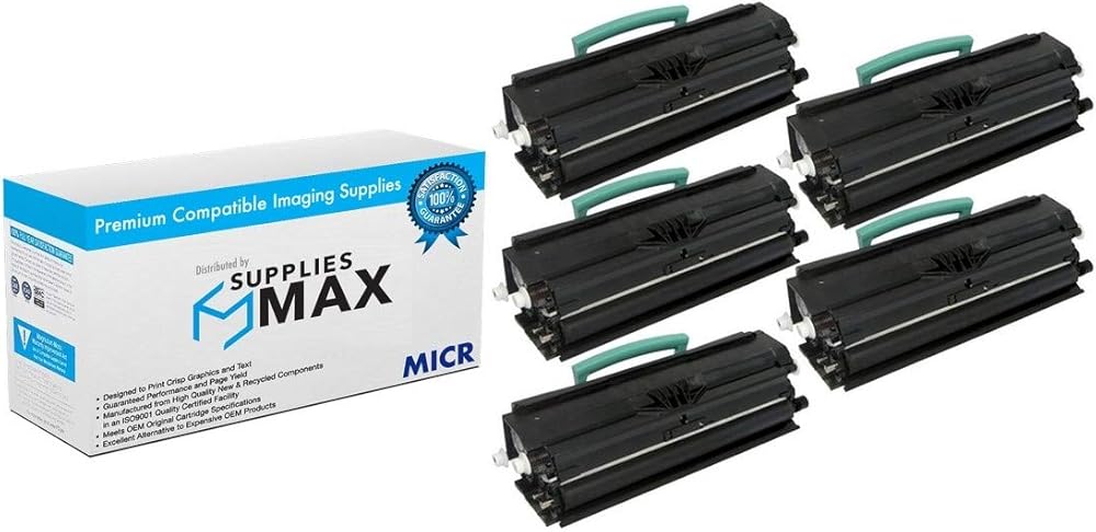 SuppliesMAX Compatible MICR Replacement for Toshiba e-Studio 270P/e-STUDIO 300P Toner Cartridge (5/PK-6000 Page Yield) (12A8555_5PK)