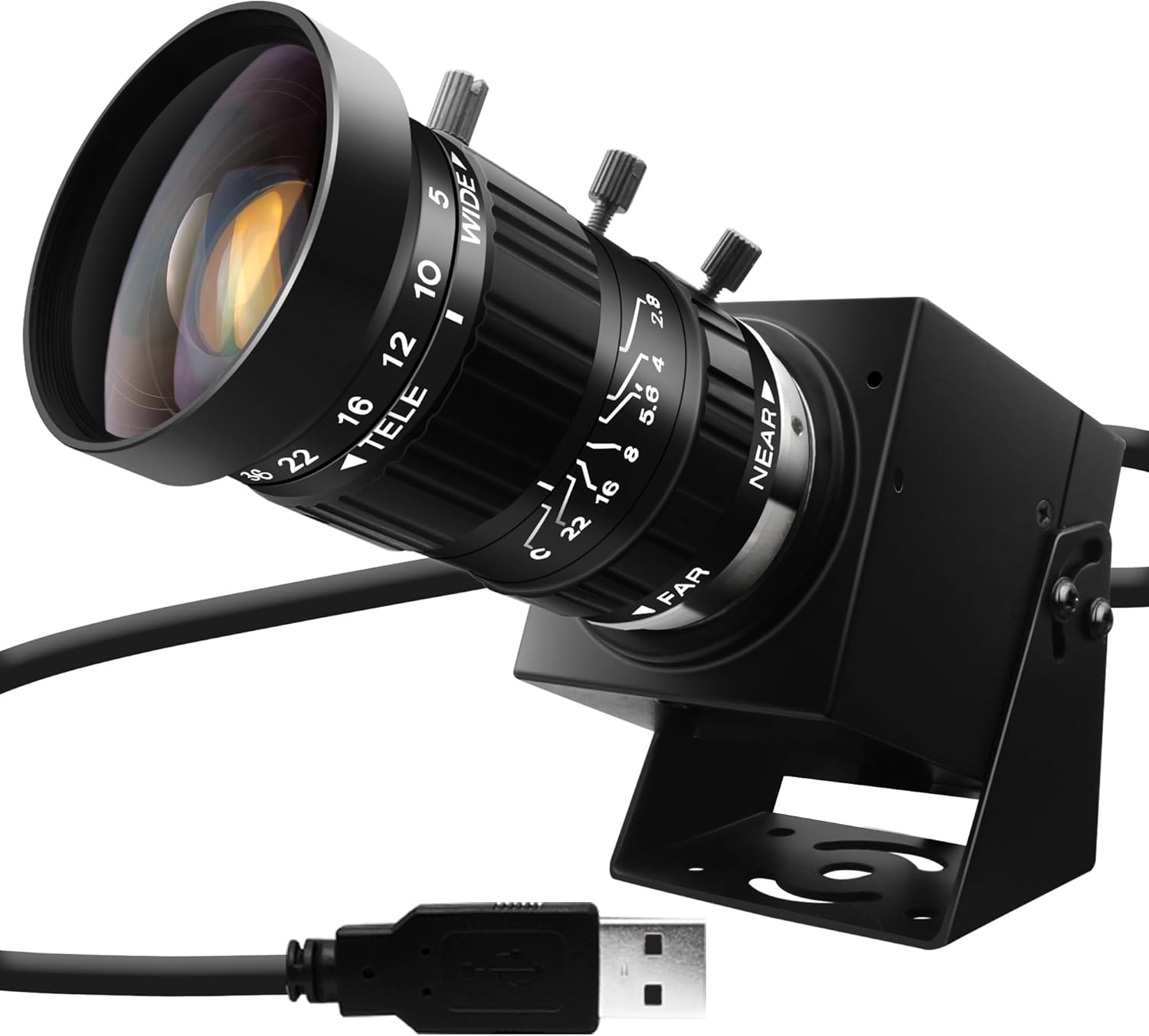 ELP 5-50mm 10X USB Zoom Camera 12mp Manual Zoom Webcam for Computer 1080P 120fps Variable Focus Lightburn Camera High Speed USB2.0 PC Cam Varifocal USB Security Webcamera for Video Conference