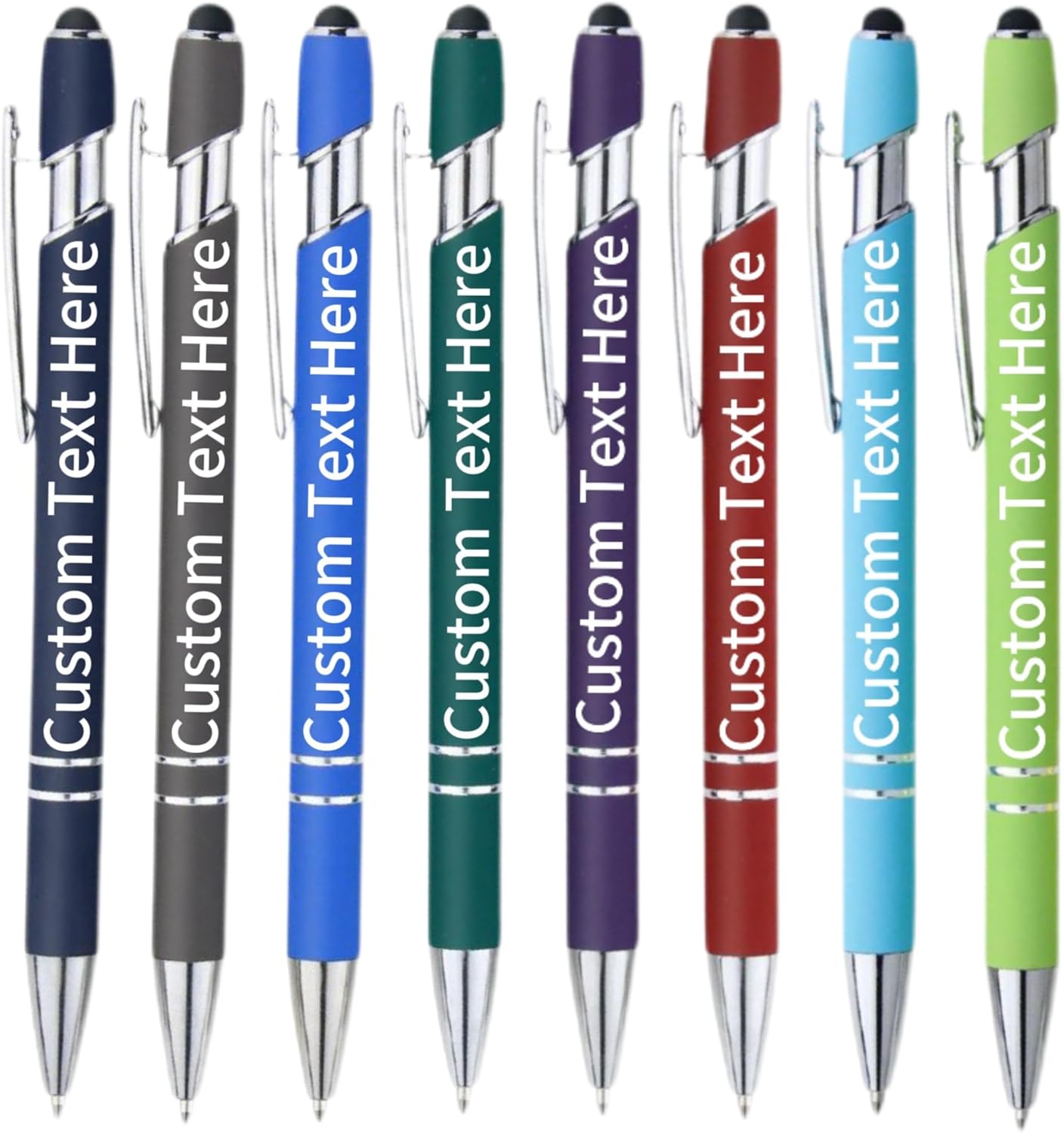 Flahupi Custom Ballpoint Pen, Personalized Name Ballpoint Pen, 2-In-1 Soft Touch Ballpoint Pen, Employee Thank You Gift, Ballpoint Pen With Touch Electronic Screen