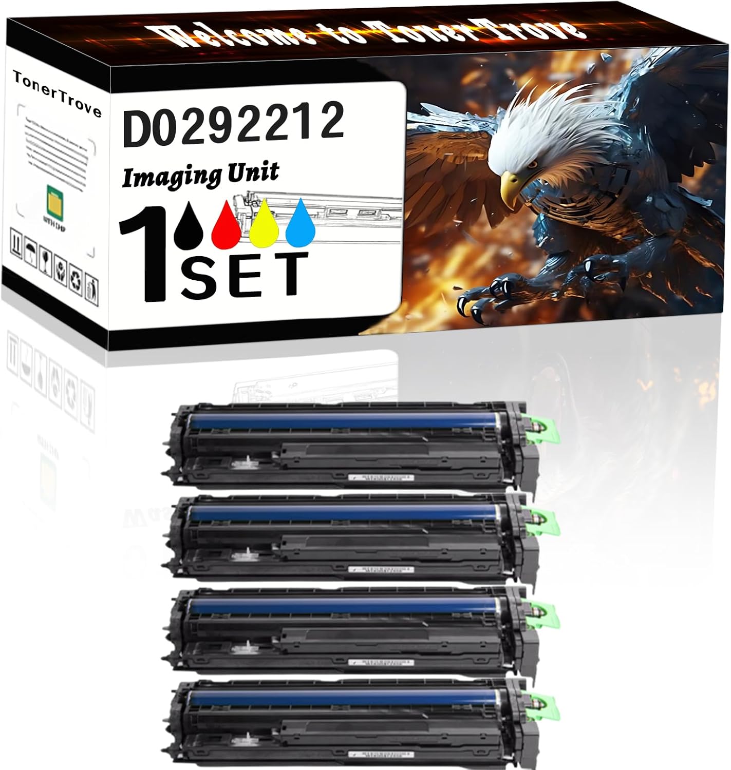 LECUU D0292212 Imaging Unit Compatible for Ricoh Aficio MP C2800 C2800SPF C3300 C3300SPF C4000 C4000SPF C5000 C5000SPF Printers, Office Printing is Easy Clear Smooth (4-Pack BK/C/M/Y)