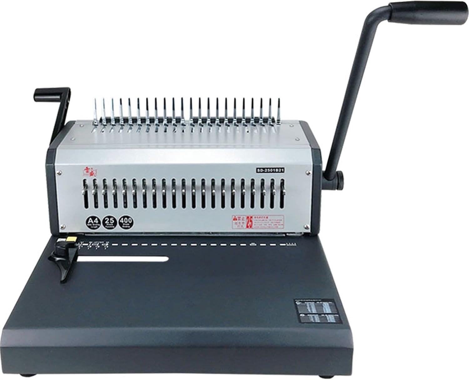 JIQHOHX Heavy Duty Bookbinding Machine Comb Binding Machine 21 Hole Punching Machine Clip Strip with Knife Multi-Functional Apron Clip Binding Machine (Noir 40x38.5x43cm)