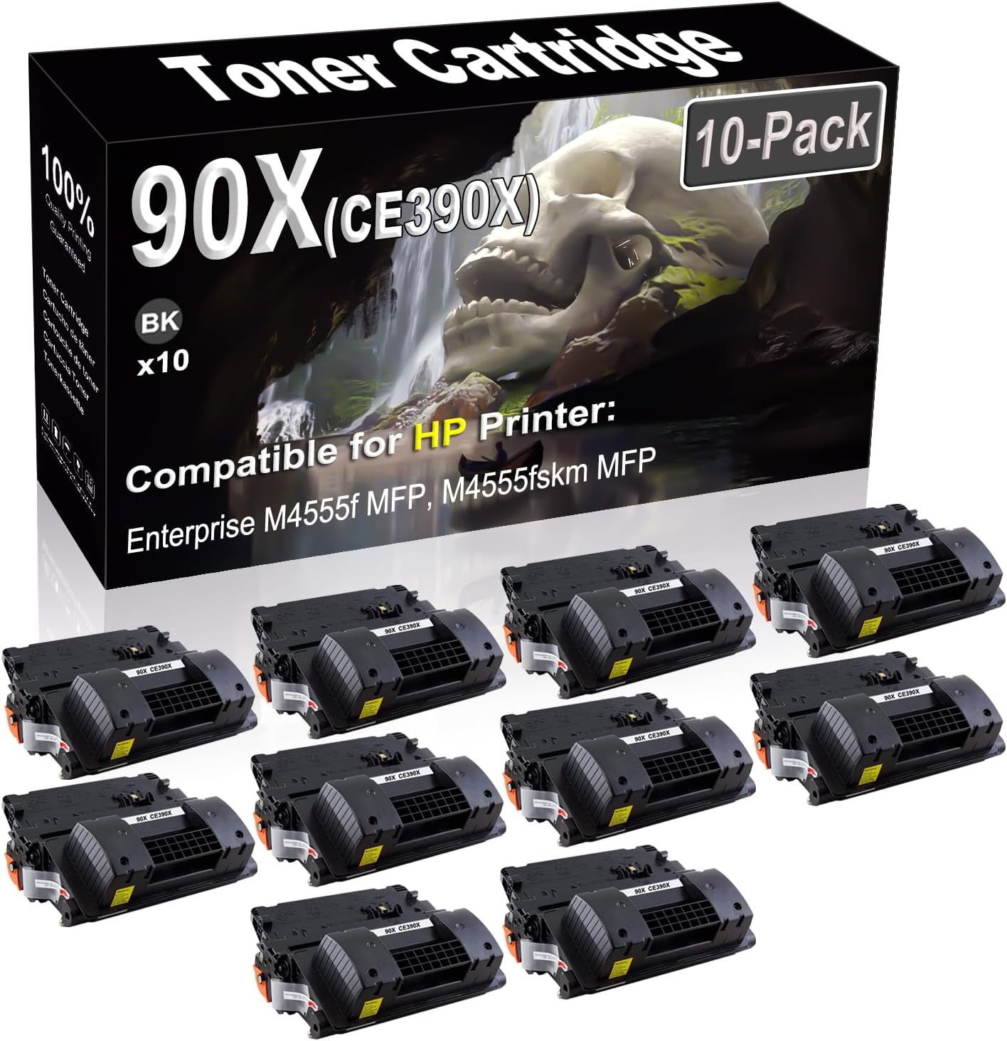 SINIYA 10-Pack (Black) Compatible High Yield 90X CE390X Laser Printer Toner Cartridge use for Enterprise M4555f MFP M4555fskm MFP M4555h MFP Printer