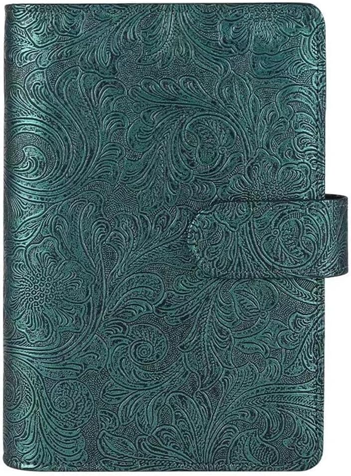 PSJVUR A6 PU Leather Budget Binder Refillable Notebook for Filler Paper, Loose Leaf Personal Planner Cover with Magnetic Buckle