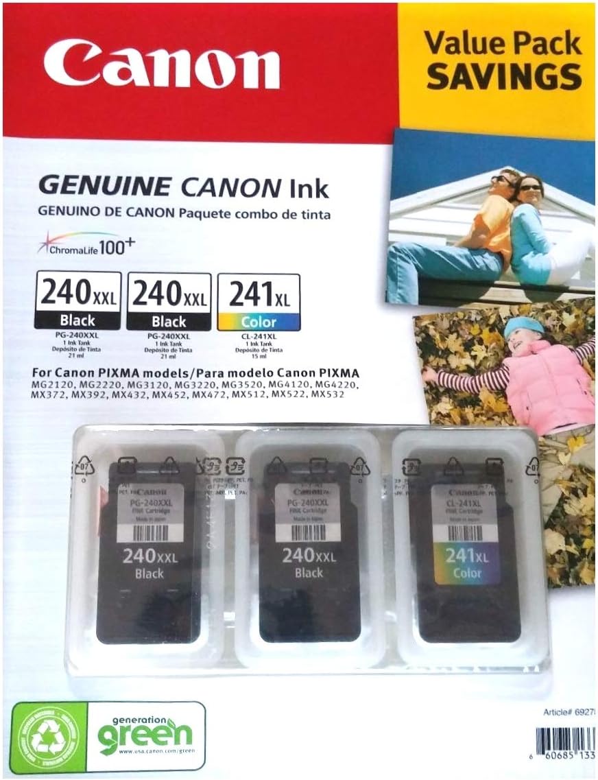 Genuine Canon Ink Cartridge Multipack PG-240XXL Black & CL-241XL Color Combination