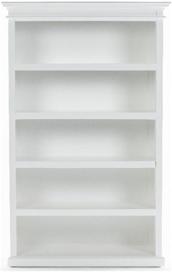 NovaSolo Furniture Bookcase with 5 Shelves Halifax Solid Wood in White