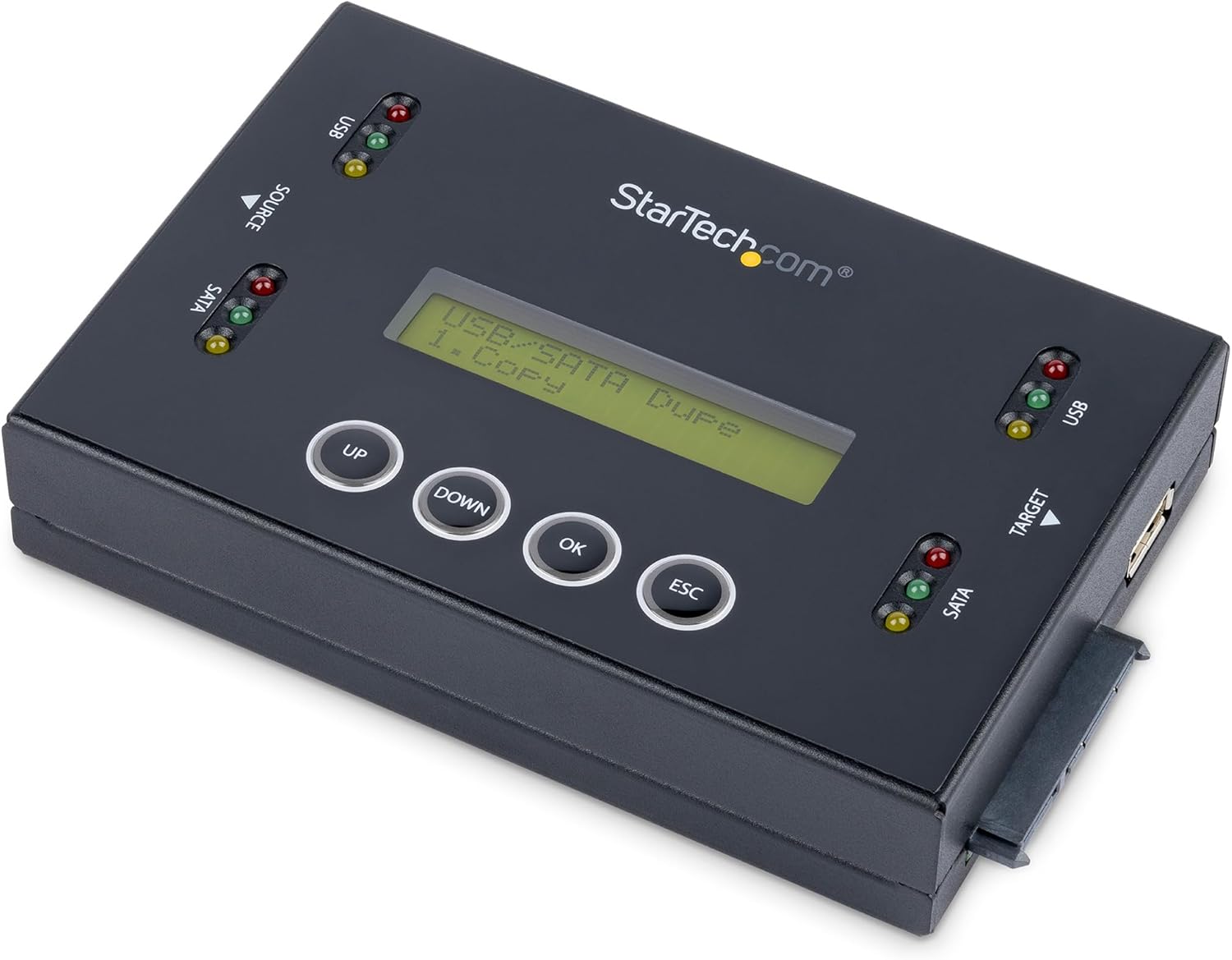 StarTech.com 1:1 Standalone Hard Drive and USB Thumb Drive Duplicator/Eraser, USB Flash and SATA HDD/SSD Disk Cloner/Copier and Wiper, Toolless Sanitizer, LCD Display, TAA Compliant (SU2DUPERA11)