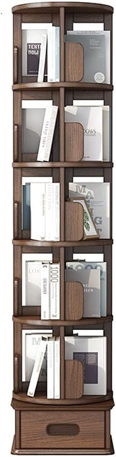 LCJQ Home Bookshelf Solid Wood Rotating Bookshelf，360 Rotating Landing Storage Book Rack，Modern Minimalist Bookcase for Home and Office ​Shelves (Color : B, Size : 146cm)