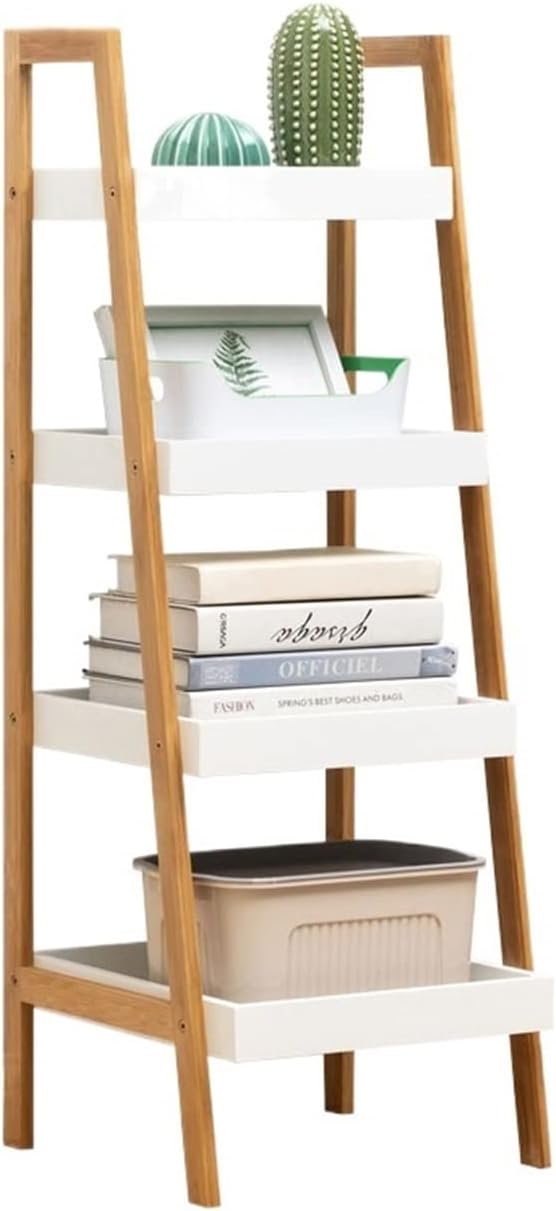 Bookcase shelf Small Bookshelf Creative Trapezoidal Rack 4-layer Bookcase Storage Rack Display Storage Unit Office Living Room Furniture Standing Book Shelves