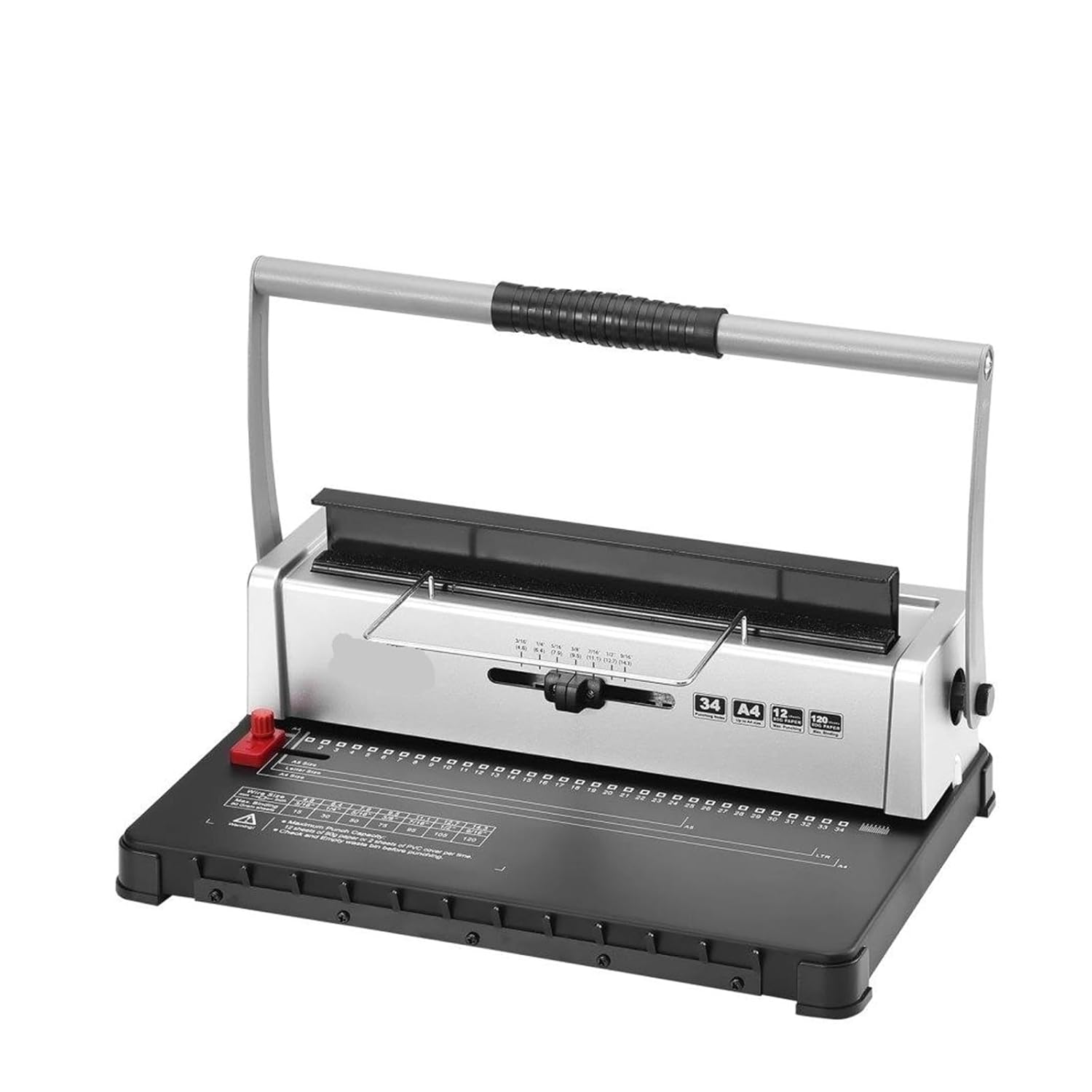 Binding Machine, Coil Spiral Binding Machine for A4 A5 34 Holes Adjustable 120 Sheets Punch