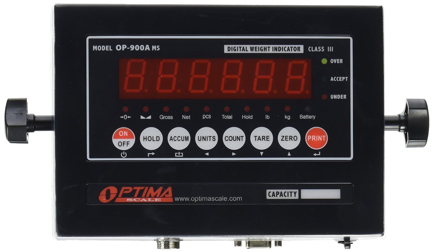 Optima Scales OP-900A-01 NTEP (CC # 09-070A1) Digital Weighing Indicator, IP65, LED, Mild Steel