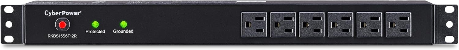 CyberPower RKBS15S6F12R Rackbar Surge Protector, 120V/15A, 18 Outlets, 15 Foot Power Cord, 1U Rackmount