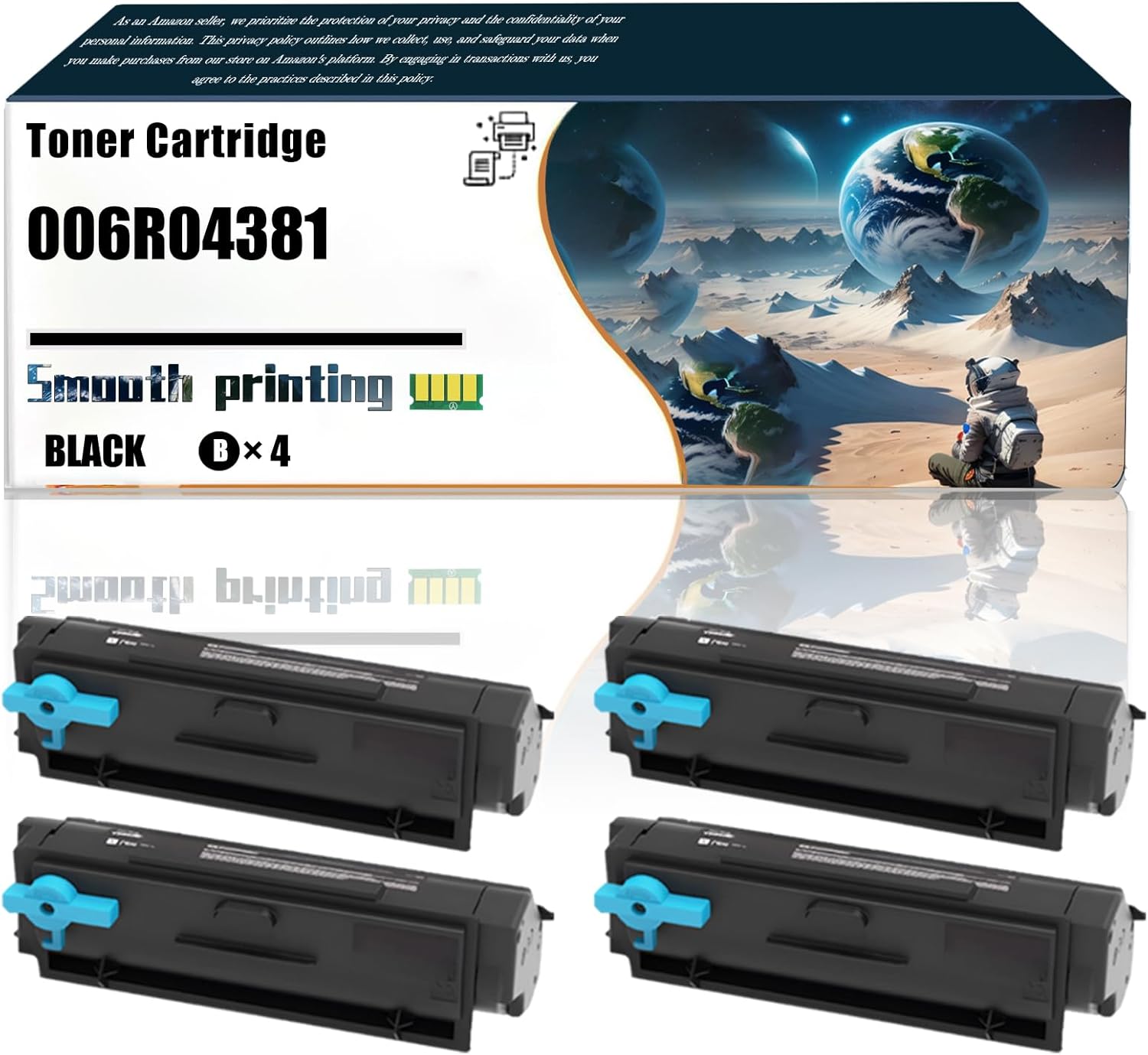 Replacement Parts Toner Cartridge 006R04381 Compatible with Xerox B305 B310 B315 Printers, Contains Chip and Clear Printing (4 Pack Black)