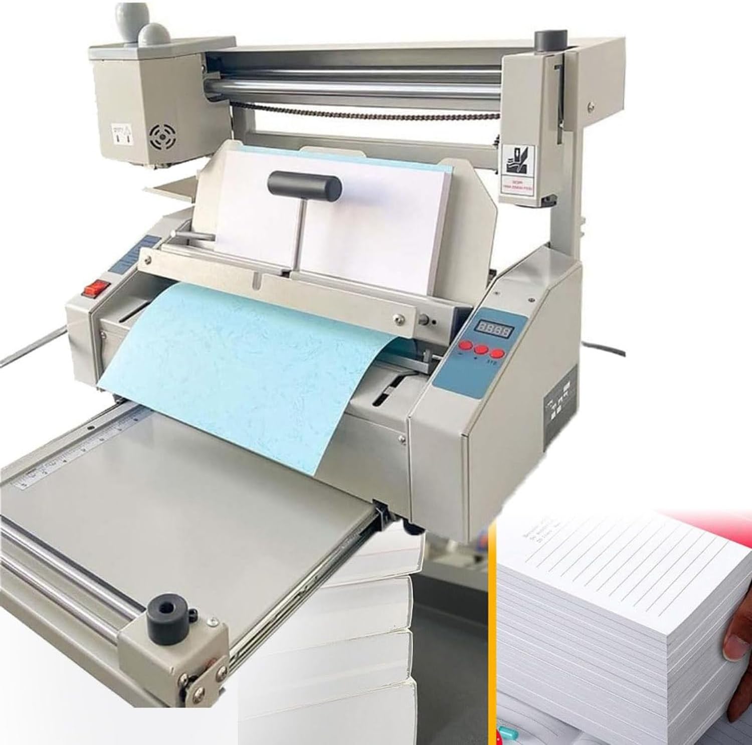 HYUIO A4 Book Desktop Binding Machine Hot Melt Glue Book Paper Binder with Milling Spine Rougher Binding Machine, Manual Hot Glue Book Binder for Paper Books Albums Notebook