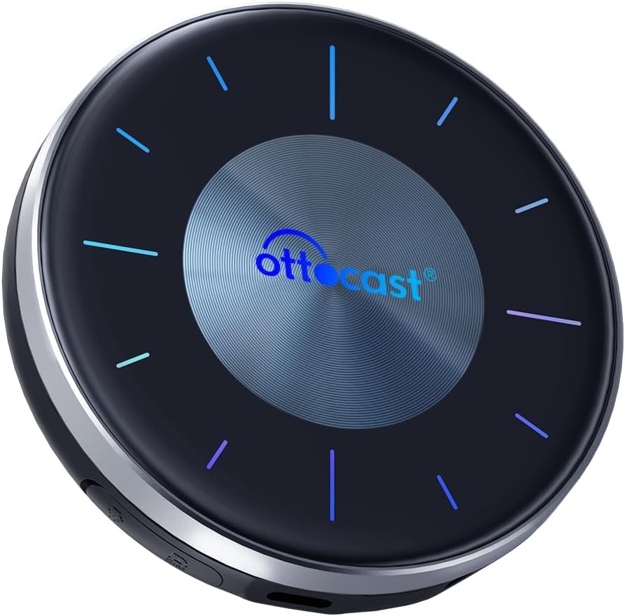 OTTOCAST P3 OttoAiBox - 2024 Android 12 CarPlay AI Box, Wireless CarPlay & Android Auto Adapter, 8GB+128GB, HDMI Output, GPS, Video Viewing YouTube, Netflix, Tiktok, etc