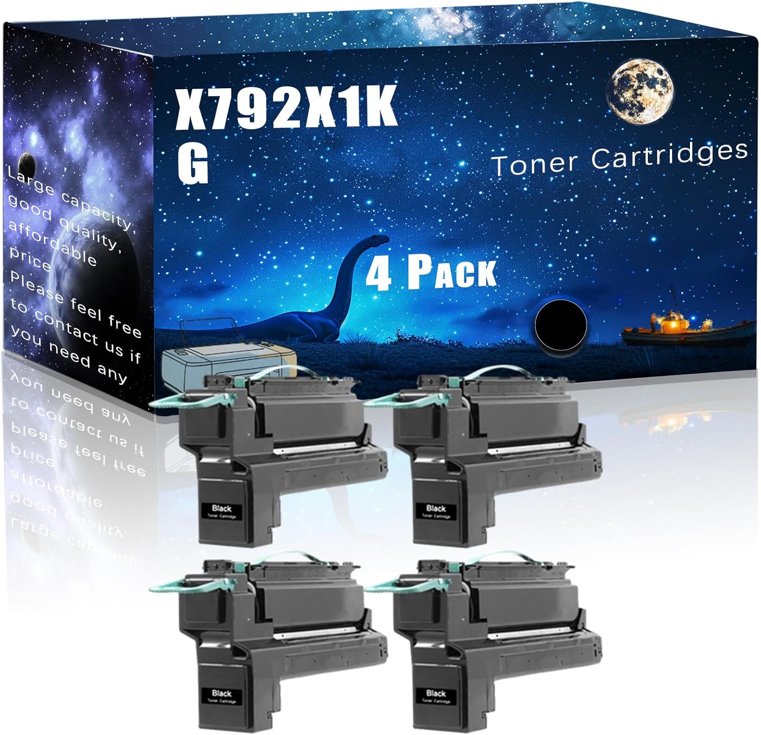 X792X1KG Compatible Toner Cartridges Replacement for Lexmark High Yield Compatible X792DE X792DTE X792DTFE X792DTME X792DTPE X792DTSE Printers, Meet Printing Needs (4 Pack Black)