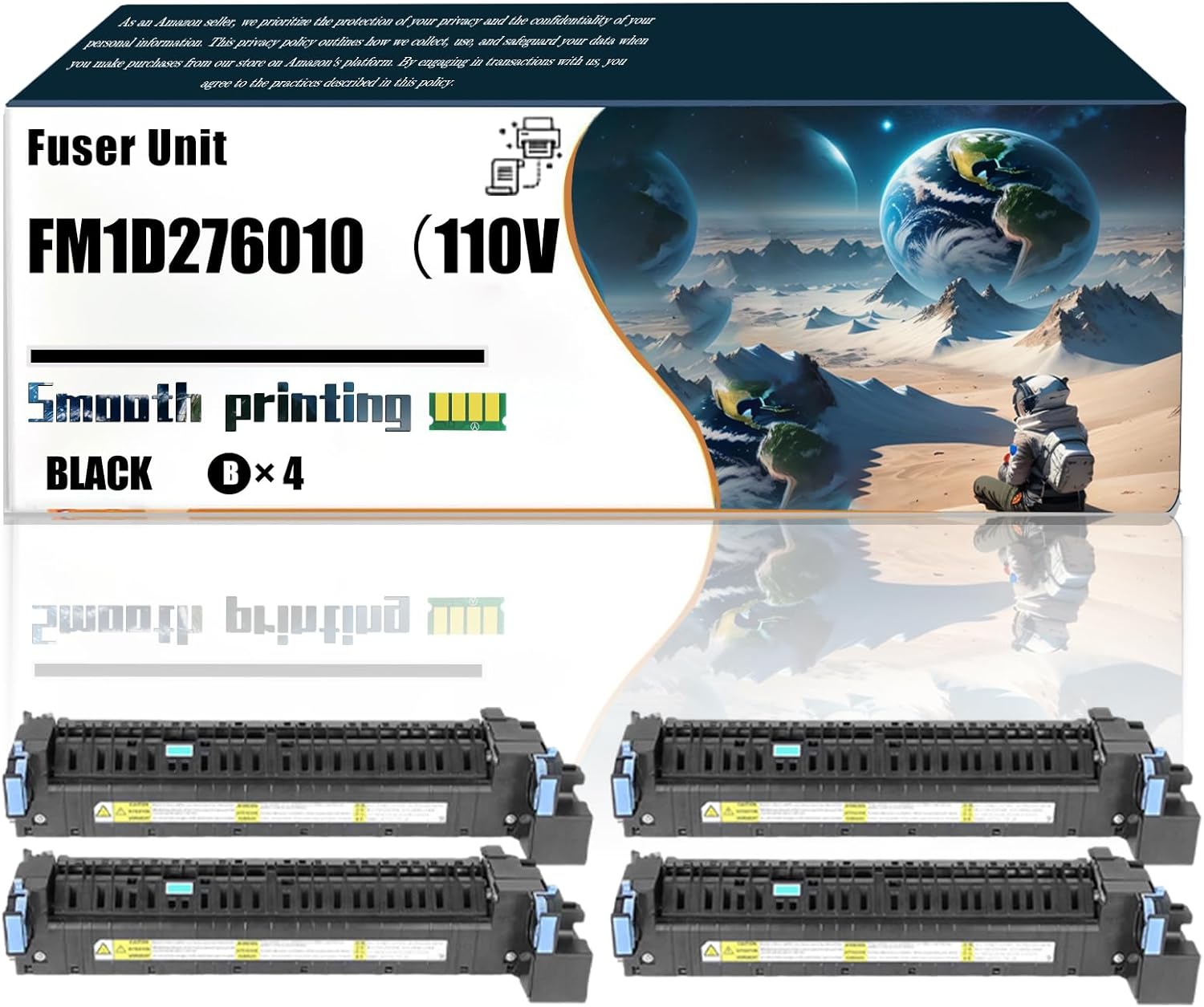 Replacement Parts Fuser Unit FM1D276010（110V） Compatible with Canon IR C3320 C3325 C3330 C3520 C3525 C3530 Printers, Contains Chip and Clear Printing (4 Pack Black)